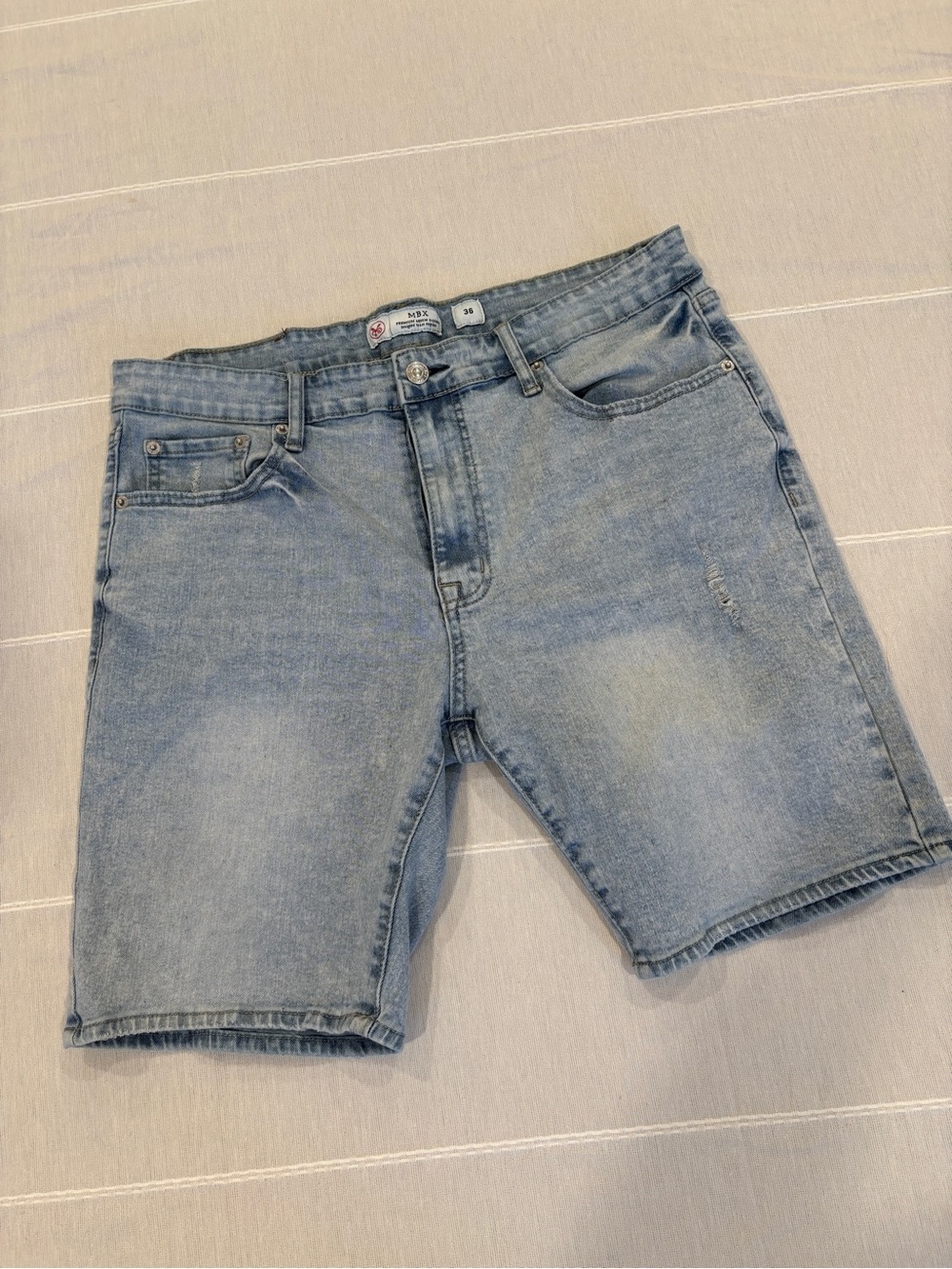 MBX Premium Denim Goods Light Wash Denim Shorts Men’s Size 36 Stretch shorts